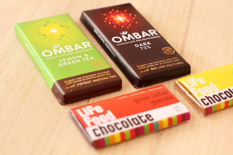 Ombar und life food chocolate / rohe Schokolade / vegan