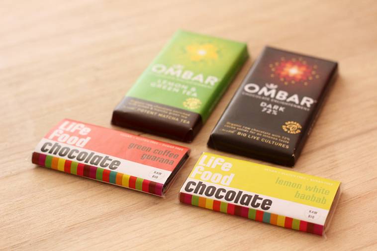 Ombar und life food chocolate / rohe Schokolade / vegan