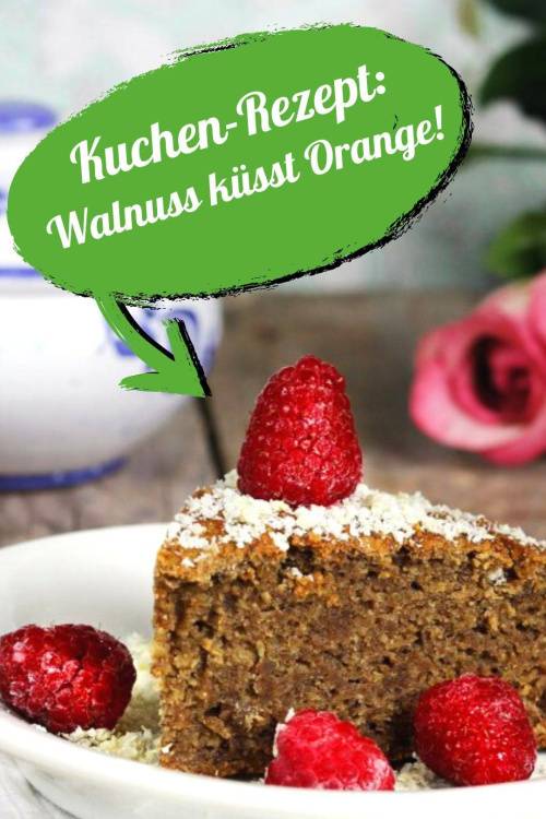 Rezept: Saftiger Orangen-Walnuss Kuchen - glutenfrei & vegan
