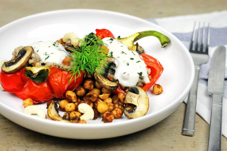 Gefüllte Ofen-Paprika vegan glutenfrei