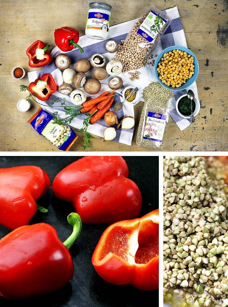 Gefüllte Ofen-Paprika vegan glutenfrei