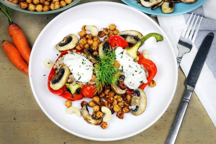 Gefüllte Ofen-Paprika vegan glutenfrei