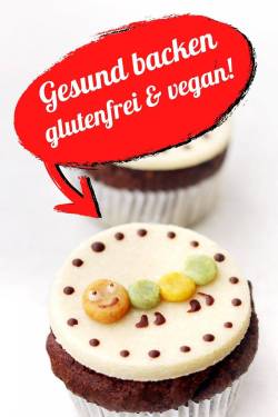 Kindergeburtstag: Muffins mit Raupe - zuckerfrei, glutenfrei & vegan