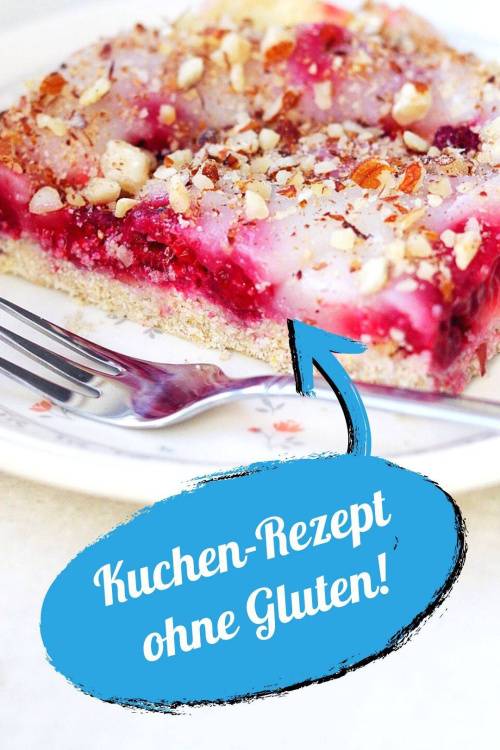 Rezept: Apfel-Ananas-Himbeer-Kuchen mit Pudding – vegan & glutenfrei