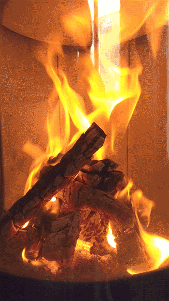 Abbrand im Kaminofen Hase Basilia